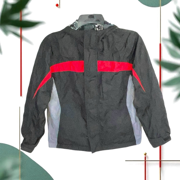 No Brand Reversible Red & Black w Gray, Black, White Camo Hooded Coat Youth ~10 - Picture 3 of 10